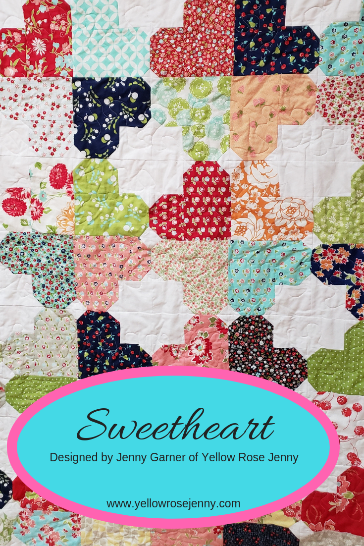 Sweetheart Quilt Pattern ~ Heart Quilt Pattern | Yellow Rose Jenny