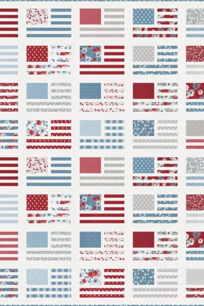 Old Glory Quilt Kit KIT5200 Lella Boutique Horizontal American Flags