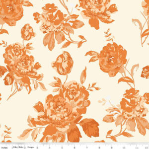 Shades-of-Autumn-C13470-CREAM My Mind's Eye Orange floral on cream background